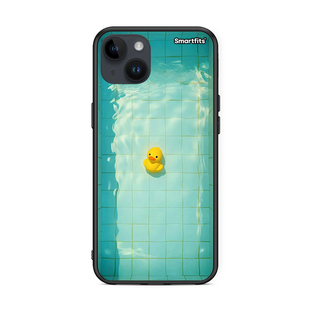 iPhone 15 Plus Yellow Duck θήκη από τη Smartfits με σχέδιο στο πίσω μέρος και μαύρο περίβλημα | Smartphone case with colorful back and black bezels by Smartfits