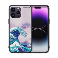 Thumbnail for Θήκη iPhone 14 Pro Blue Waves από τη Smartfits με σχέδιο στο πίσω μέρος και μαύρο περίβλημα | iPhone 14 Pro Blue Waves case with colorful back and black bezels