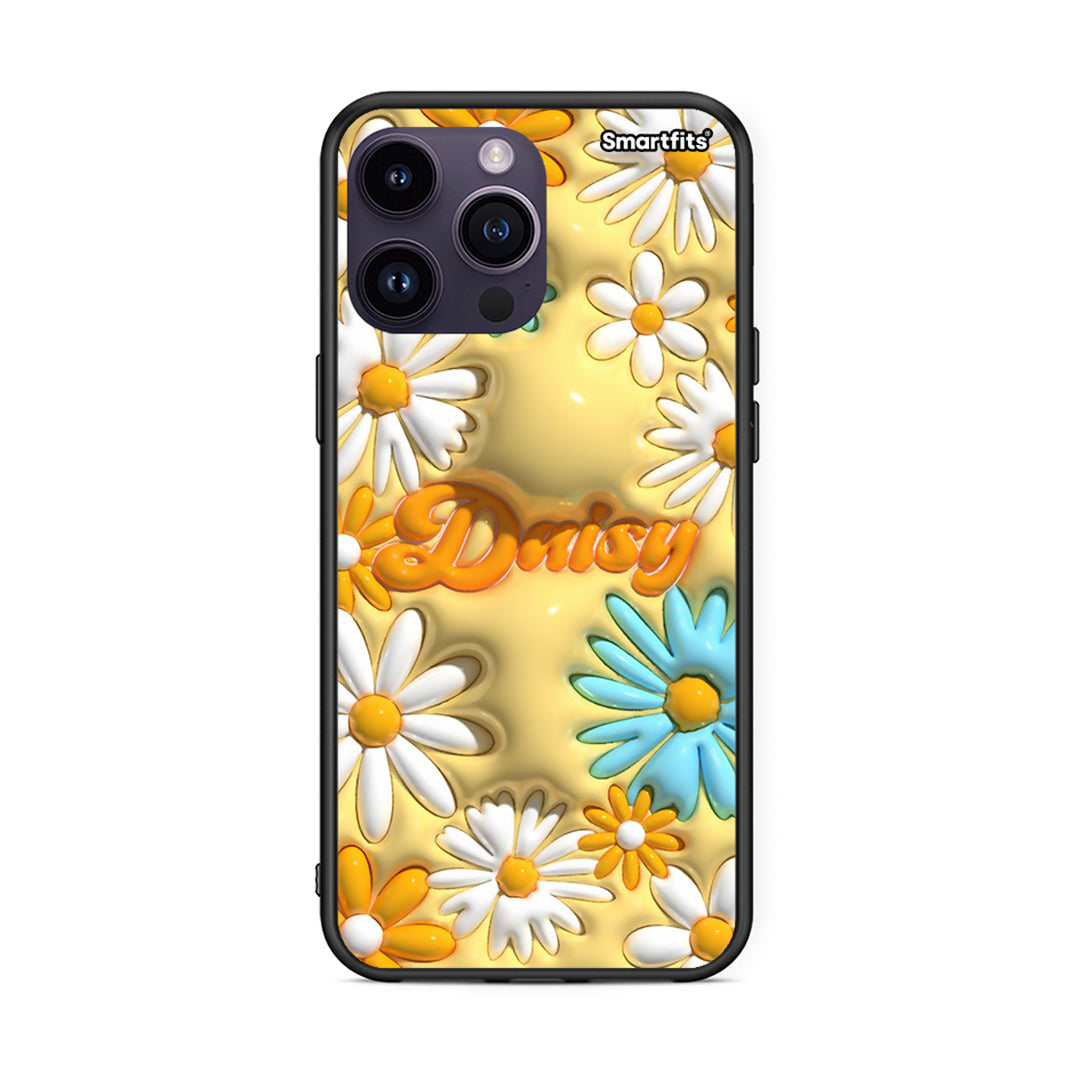 iPhone 14 Pro Bubble Daisies θήκη από τη Smartfits με σχέδιο στο πίσω μέρος και μαύρο περίβλημα | Smartphone case with colorful back and black bezels by Smartfits