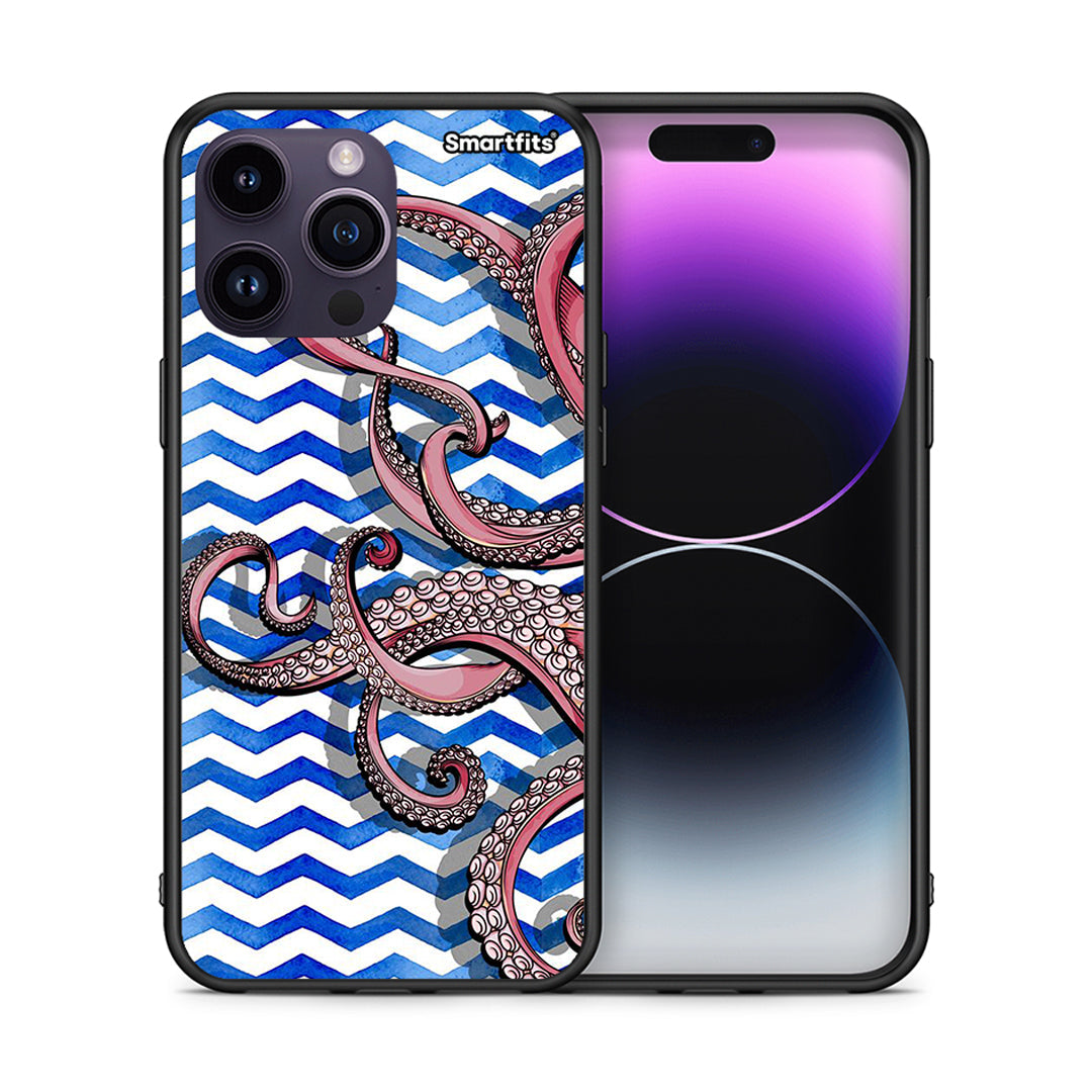 Θήκη iPhone 14 Pro Chevron Devilfish από τη Smartfits με σχέδιο στο πίσω μέρος και μαύρο περίβλημα | iPhone 14 Pro Chevron Devilfish case with colorful back and black bezels