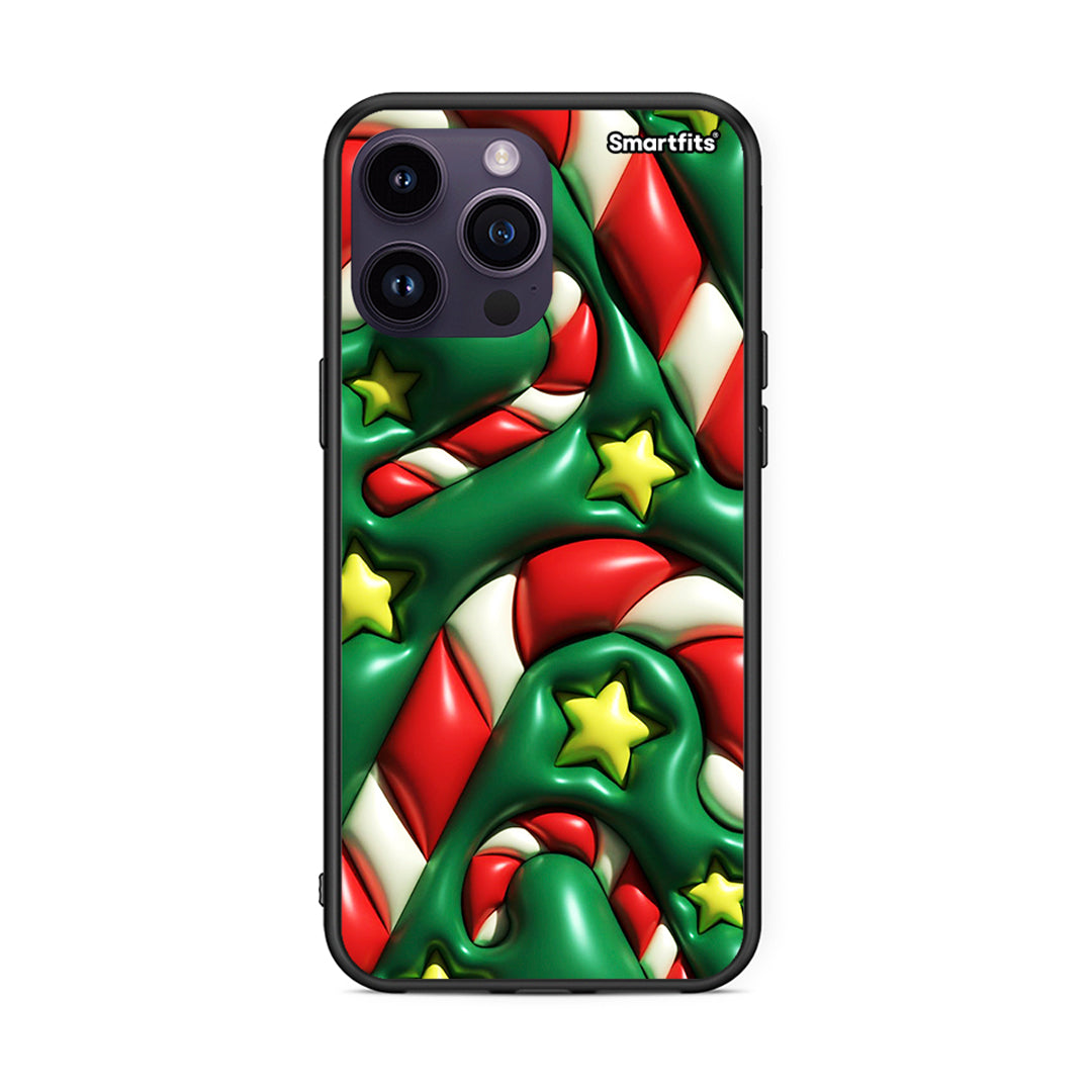 iPhone 14 Pro Christmas Bubbles θήκη από τη Smartfits με σχέδιο στο πίσω μέρος και μαύρο περίβλημα | Smartphone case with colorful back and black bezels by Smartfits