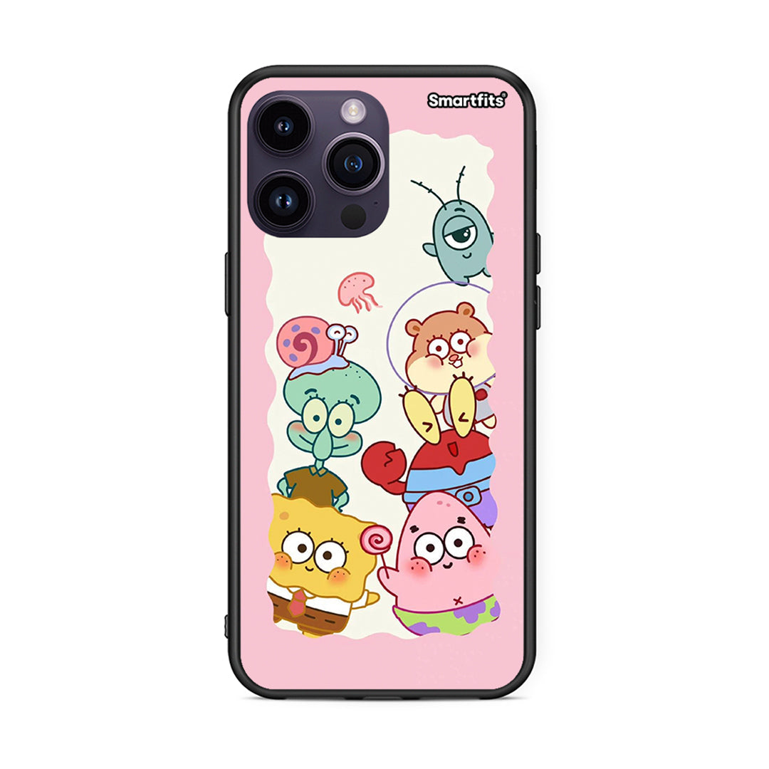 iPhone 15 Pro Cute Companion θήκη από τη Smartfits με σχέδιο στο πίσω μέρος και μαύρο περίβλημα | Smartphone case with colorful back and black bezels by Smartfits