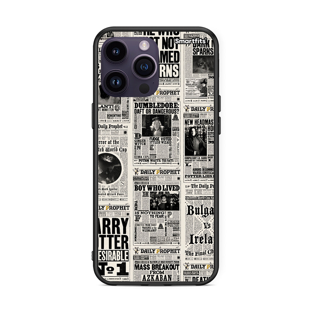 iPhone 15 Pro Harry Paper θήκη από τη Smartfits με σχέδιο στο πίσω μέρος και μαύρο περίβλημα | Smartphone case with colorful back and black bezels by Smartfits