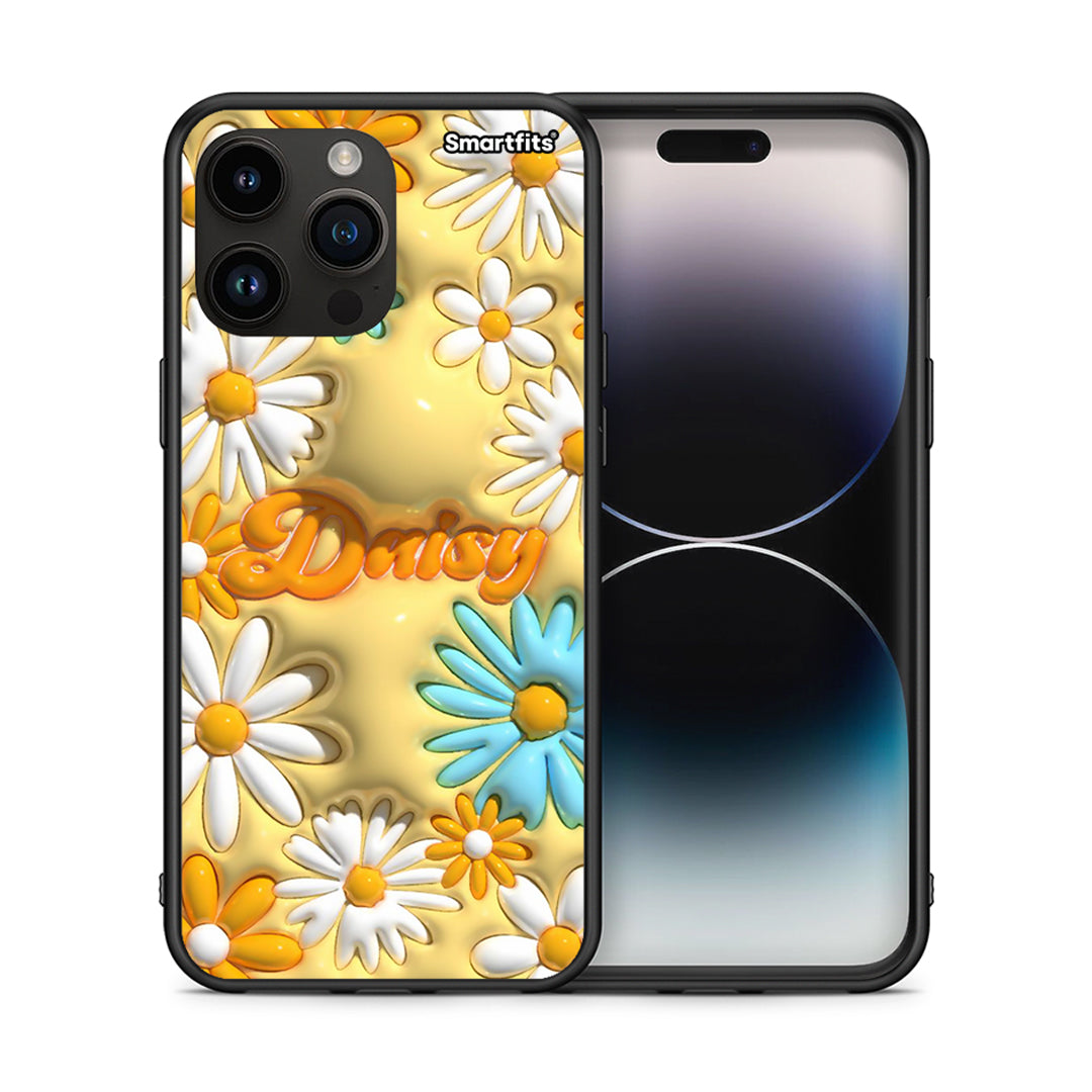 Θήκη iPhone 15 Pro Max Bubble Daisies από τη Smartfits με σχέδιο στο πίσω μέρος και μαύρο περίβλημα | iPhone 15 Pro Max Bubble Daisies case with colorful back and black bezels