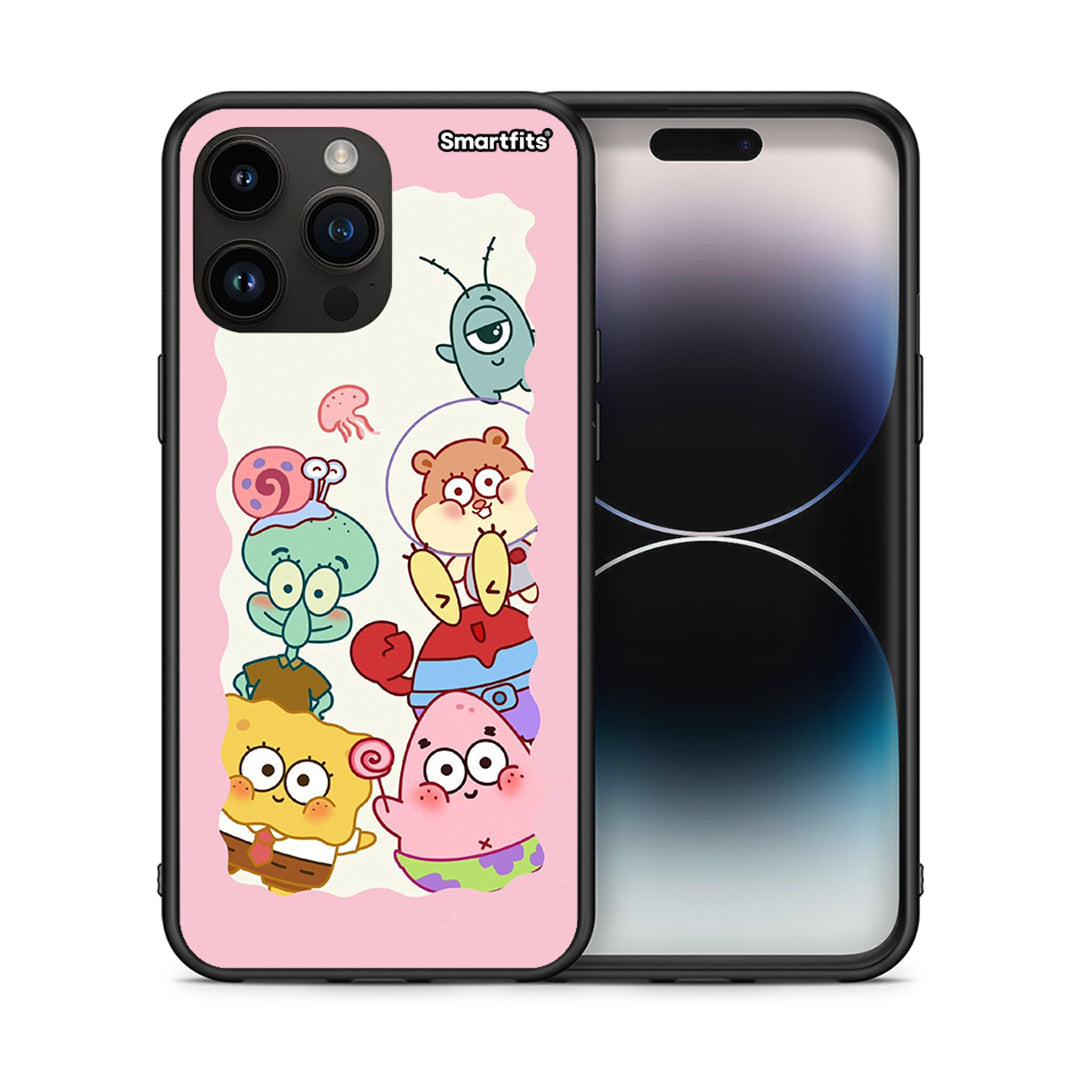 Θήκη iPhone 14 Pro Max Cute Companion από τη Smartfits με σχέδιο στο πίσω μέρος και μαύρο περίβλημα | iPhone 14 Pro Max Cute Companion case with colorful back and black bezels