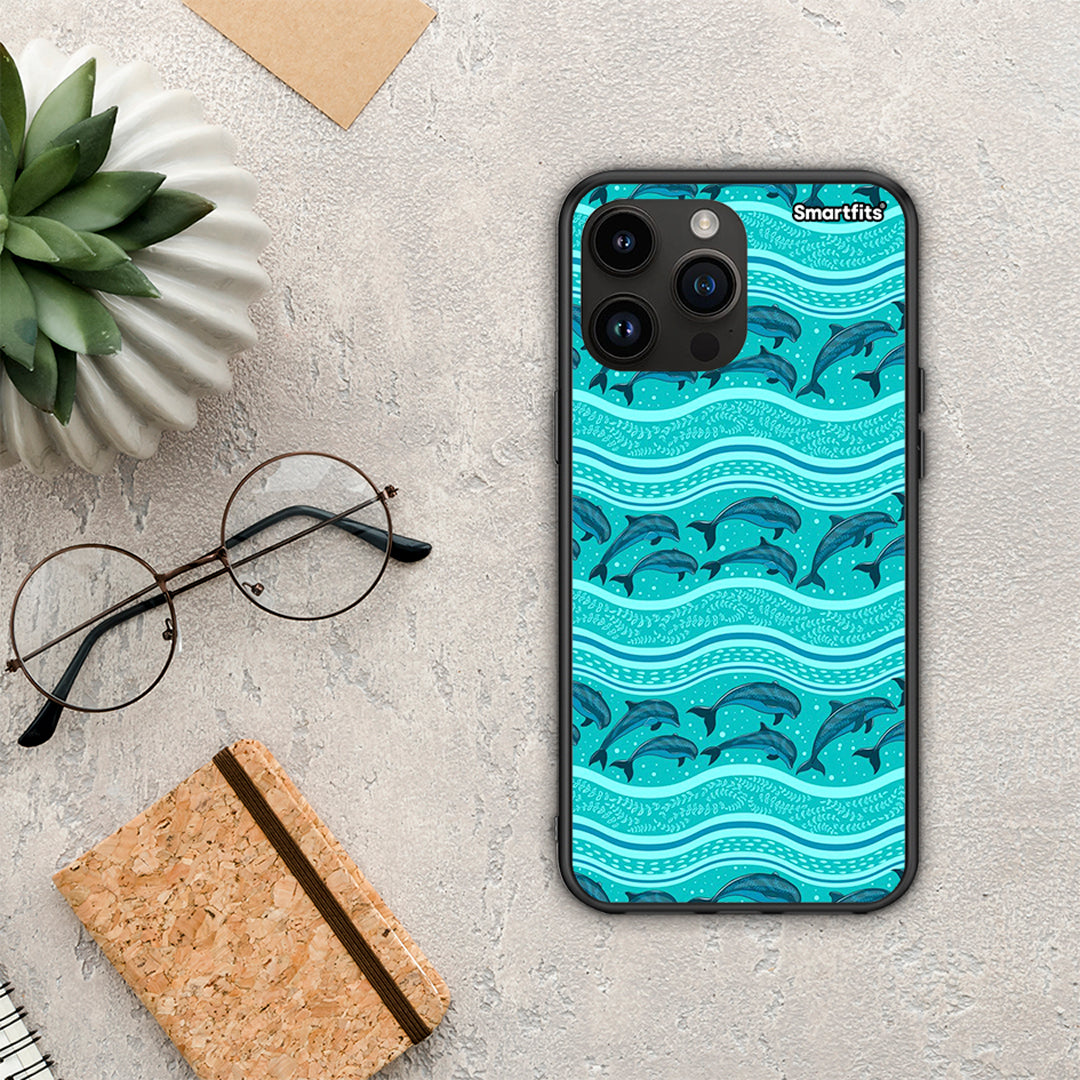 Swimming Dolphins - iPhone 15 Pro max case