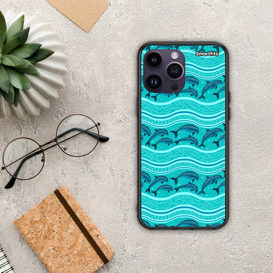 Swimming Dolphins - iPhone 14 Pro case