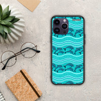 Thumbnail for Swimming Dolphins - iPhone 14 Pro case