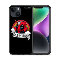 Thumbnail for Θήκη iPhone 14 Unicorn Deadpool από τη Smartfits με σχέδιο στο πίσω μέρος και μαύρο περίβλημα | iPhone 14 Unicorn Deadpool case with colorful back and black bezels