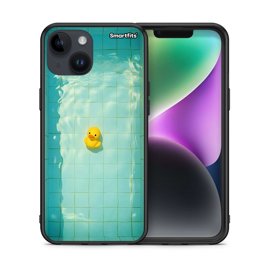 Θήκη iPhone 15 Yellow Duck από τη Smartfits με σχέδιο στο πίσω μέρος και μαύρο περίβλημα | iPhone 15 Yellow Duck case with colorful back and black bezels