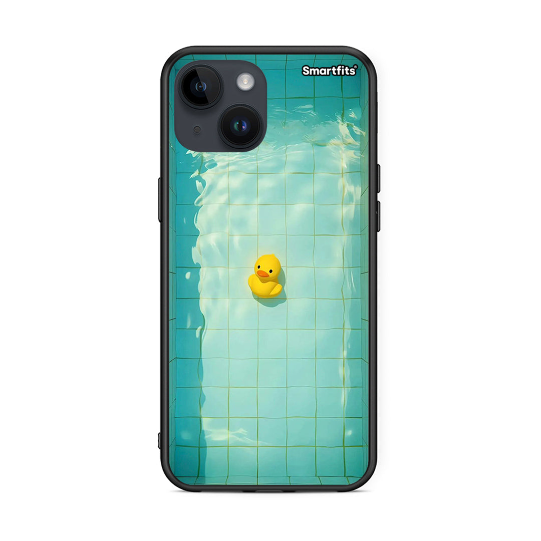 iPhone 14 Yellow Duck θήκη από τη Smartfits με σχέδιο στο πίσω μέρος και μαύρο περίβλημα | Smartphone case with colorful back and black bezels by Smartfits