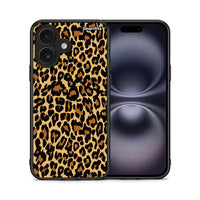 Thumbnail for Θήκη iPhone 16 Leopard Animal από τη Smartfits με σχέδιο στο πίσω μέρος και μαύρο περίβλημα | iPhone 16 Leopard Animal case with colorful back and black bezels