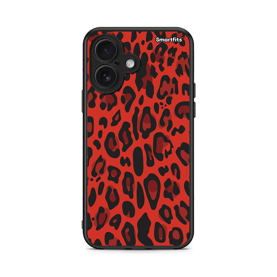 4 - iPhone 16 Red Leopard Animal case, cover, bumper