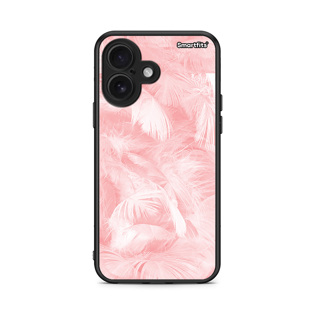 33 - iPhone 16 Pink Feather Boho case, cover, bumper