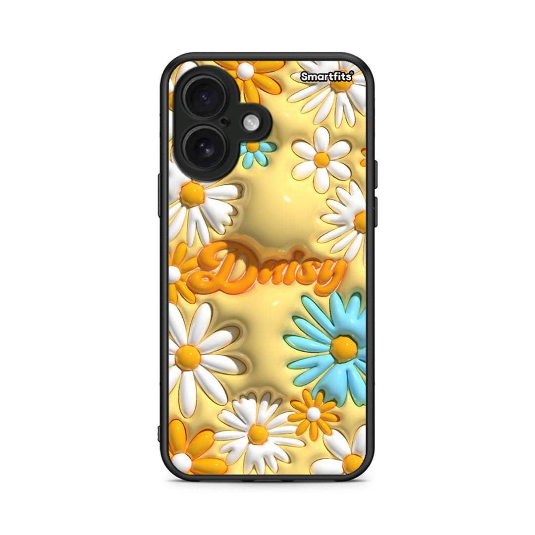 iPhone 16 Bubble Daisies θήκη από τη Smartfits με σχέδιο στο πίσω μέρος και μαύρο περίβλημα | Smartphone case with colorful back and black bezels by Smartfits