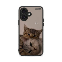 Thumbnail for iPhone 16 Cats In Love Θήκη από τη Smartfits με σχέδιο στο πίσω μέρος και μαύρο περίβλημα | Smartphone case with colorful back and black bezels by Smartfits