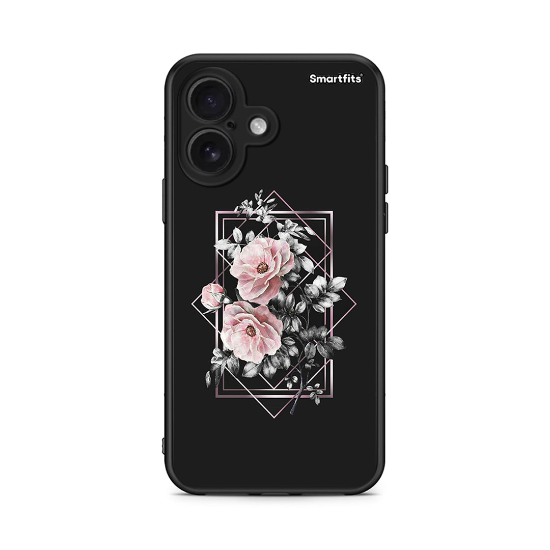 4 - iPhone 16 Frame Flower case, cover, bumper