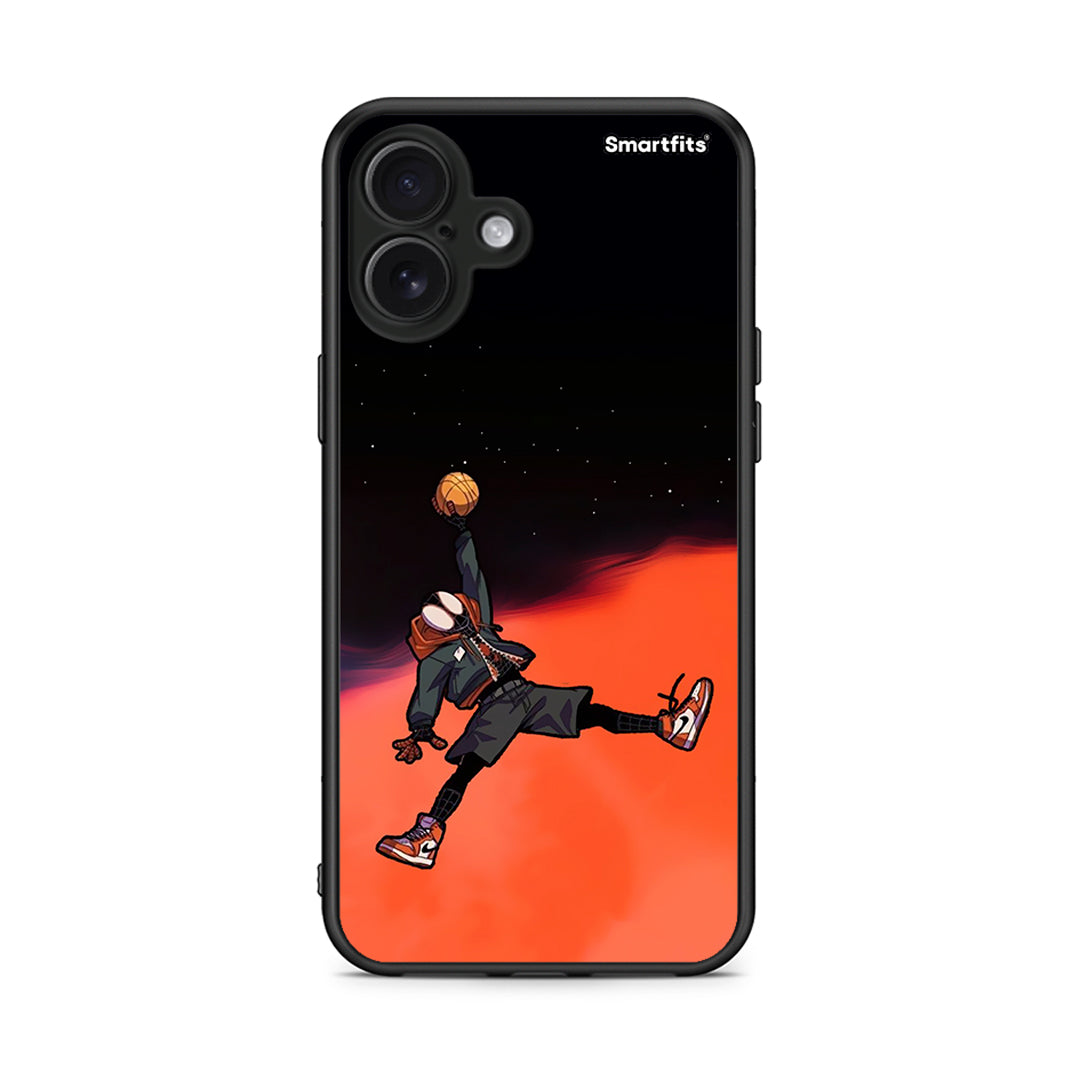 iPhone 16 Plus Basketball Hero θήκη από τη Smartfits με σχέδιο στο πίσω μέρος και μαύρο περίβλημα | Smartphone case with colorful back and black bezels by Smartfits