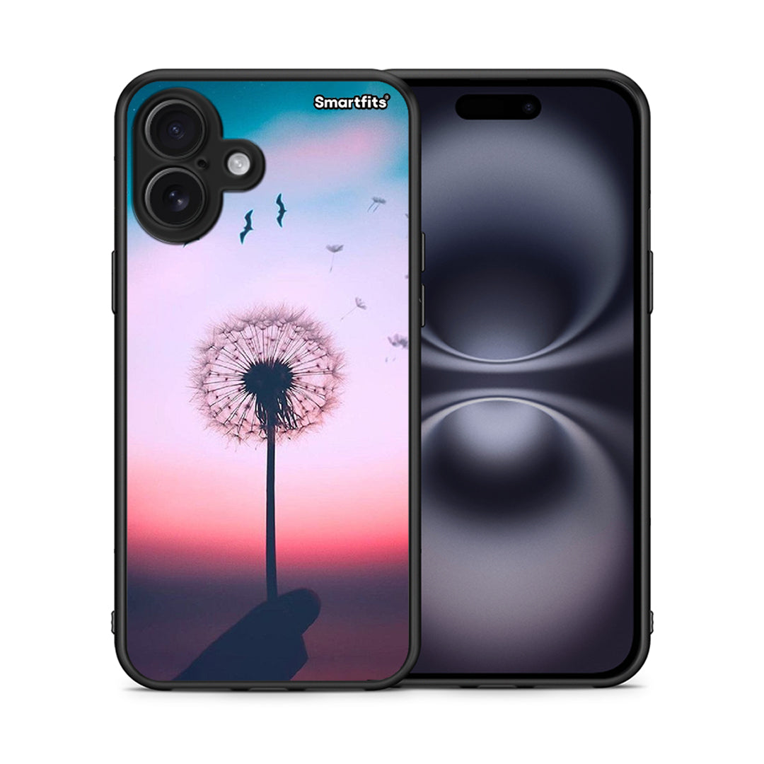 Θήκη iPhone 16 Plus Wish Boho από τη Smartfits με σχέδιο στο πίσω μέρος και μαύρο περίβλημα | iPhone 16 Plus Wish Boho case with colorful back and black bezels