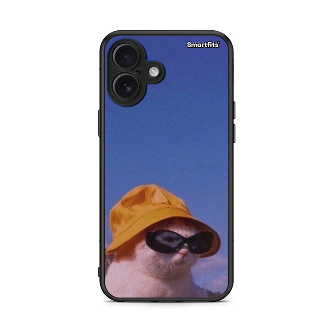 iPhone 16 Plus Cat Diva θήκη από τη Smartfits με σχέδιο στο πίσω μέρος και μαύρο περίβλημα | Smartphone case with colorful back and black bezels by Smartfits