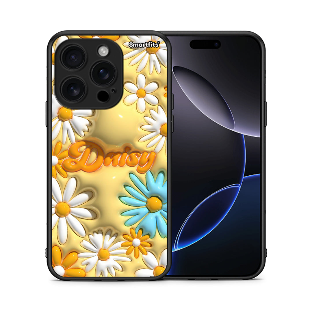 Θήκη iPhone 16 Pro Bubble Daisies από τη Smartfits με σχέδιο στο πίσω μέρος και μαύρο περίβλημα | iPhone 16 Pro Bubble Daisies case with colorful back and black bezels