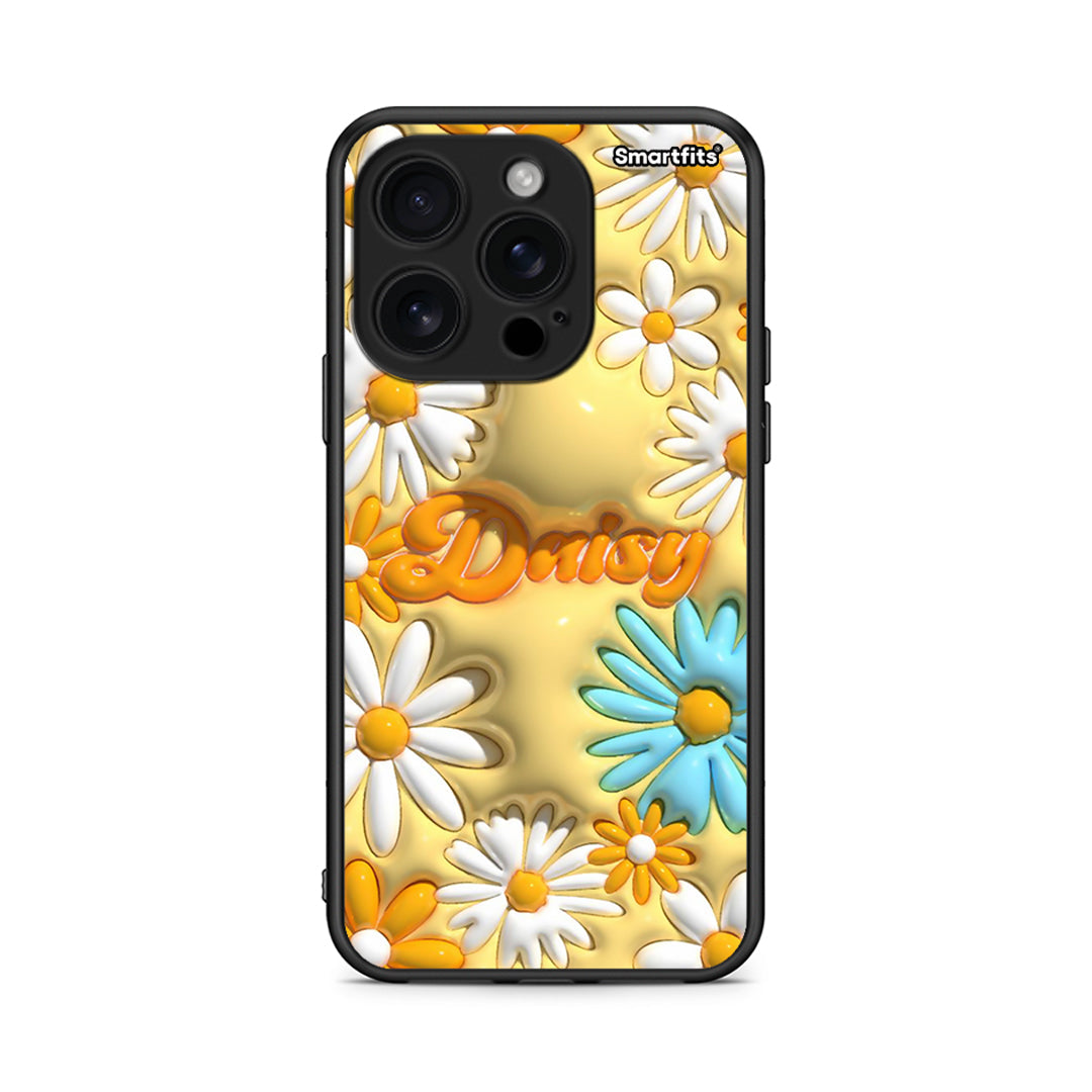 iPhone 16 Pro Bubble Daisies θήκη από τη Smartfits με σχέδιο στο πίσω μέρος και μαύρο περίβλημα | Smartphone case with colorful back and black bezels by Smartfits