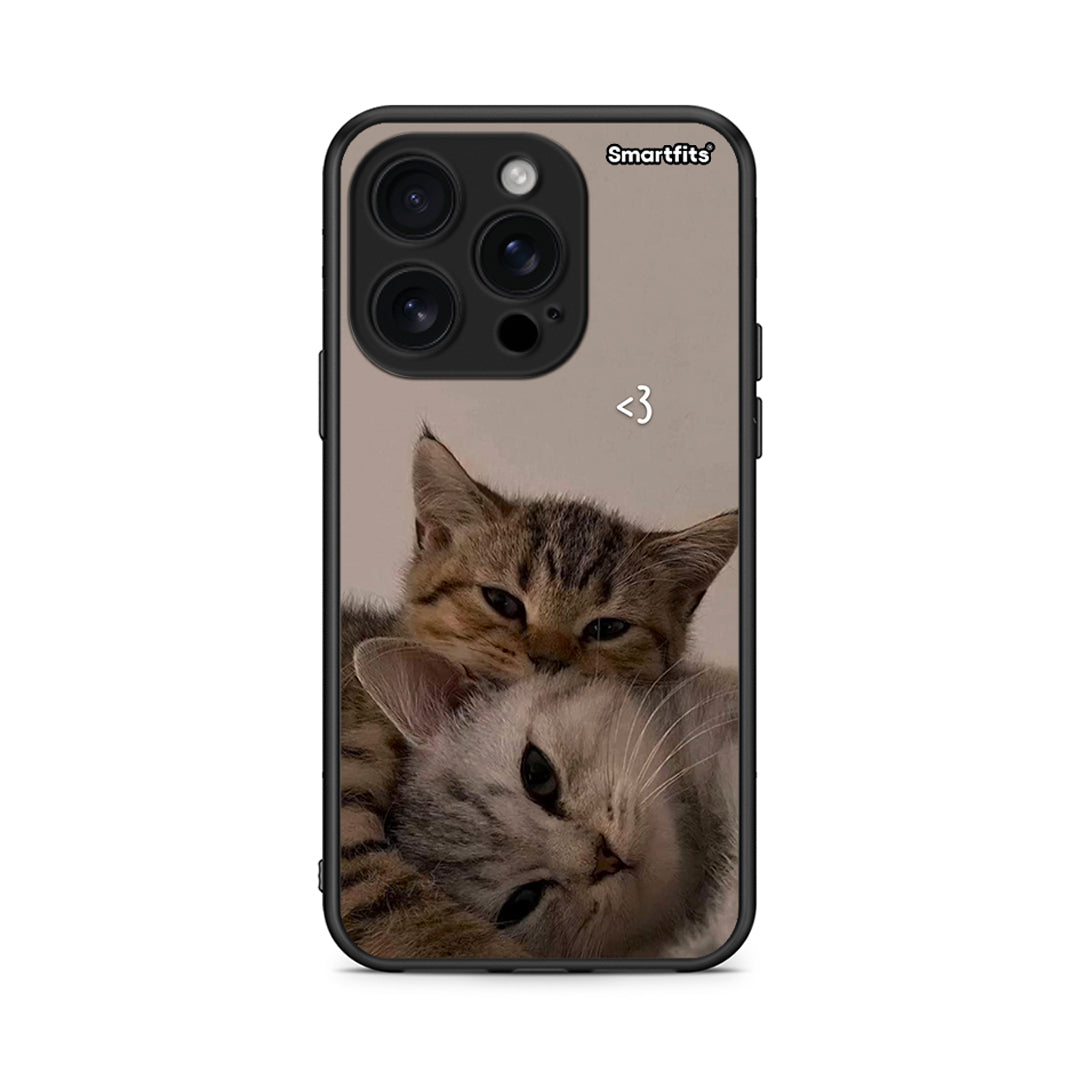 iPhone 16 Pro Cats In Love Θήκη από τη Smartfits με σχέδιο στο πίσω μέρος και μαύρο περίβλημα | Smartphone case with colorful back and black bezels by Smartfits