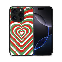 Thumbnail for Θήκη iPhone 16 Pro Christmas Hearts από τη Smartfits με σχέδιο στο πίσω μέρος και μαύρο περίβλημα | iPhone 16 Pro Christmas Hearts case with colorful back and black bezels