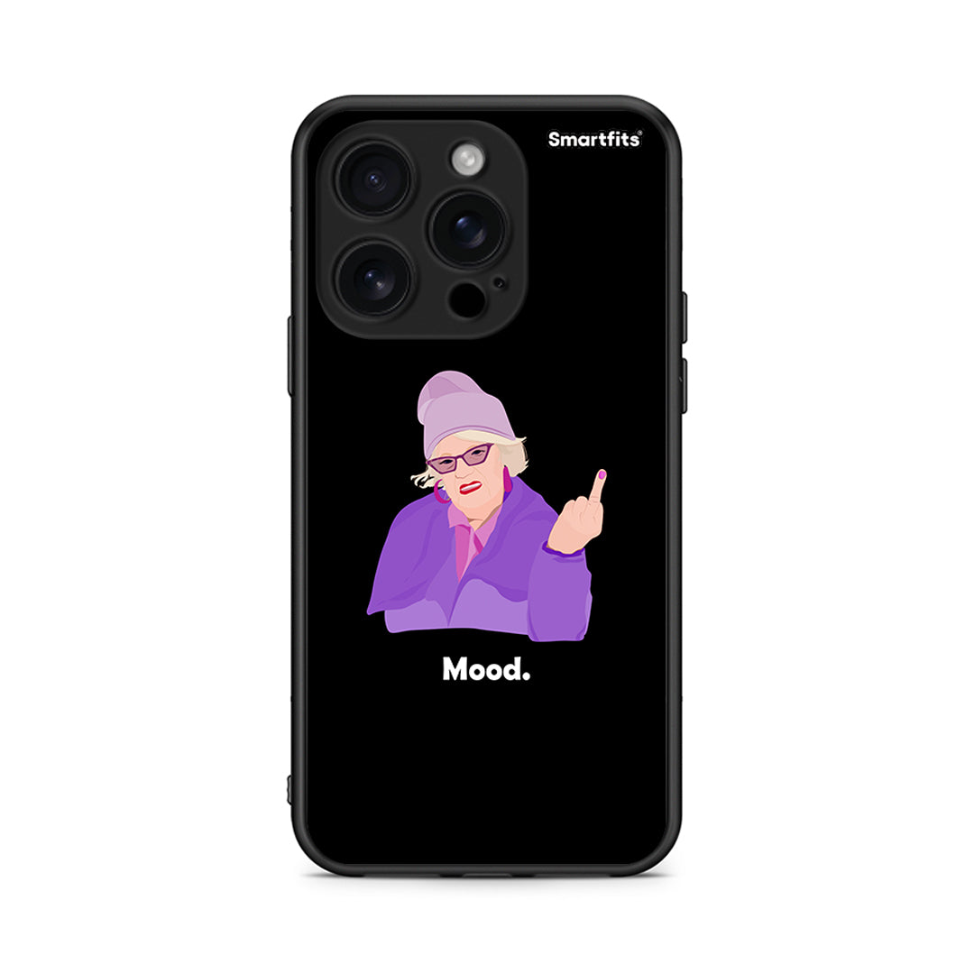 iPhone 16 Pro Grandma Mood Black θήκη από τη Smartfits με σχέδιο στο πίσω μέρος και μαύρο περίβλημα | Smartphone case with colorful back and black bezels by Smartfits