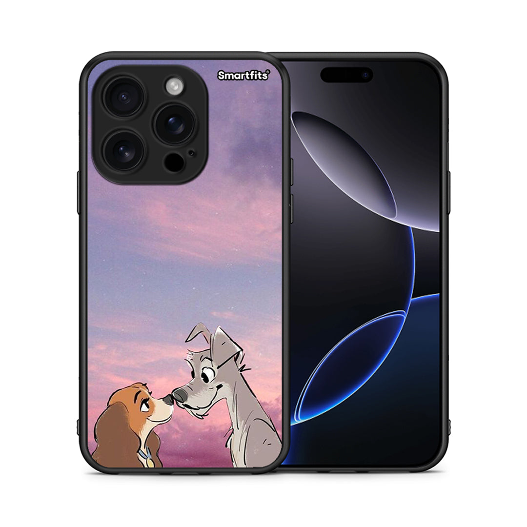 Θήκη iPhone 16 Pro Lady And Tramp από τη Smartfits με σχέδιο στο πίσω μέρος και μαύρο περίβλημα | iPhone 16 Pro Lady And Tramp case with colorful back and black bezels