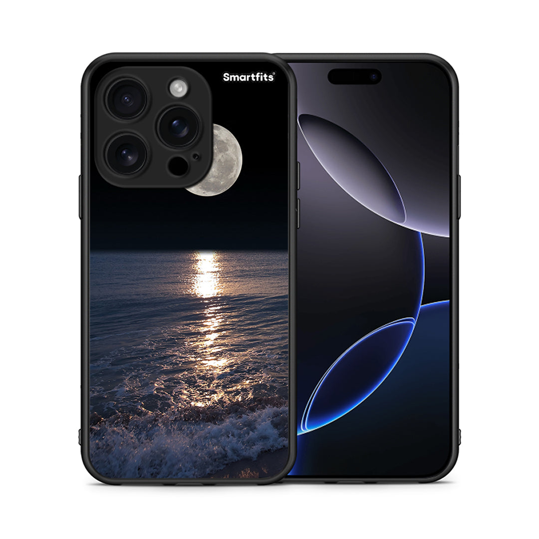 Θήκη iPhone 16 Pro Moon Landscape από τη Smartfits με σχέδιο στο πίσω μέρος και μαύρο περίβλημα | iPhone 16 Pro Moon Landscape case with colorful back and black bezels