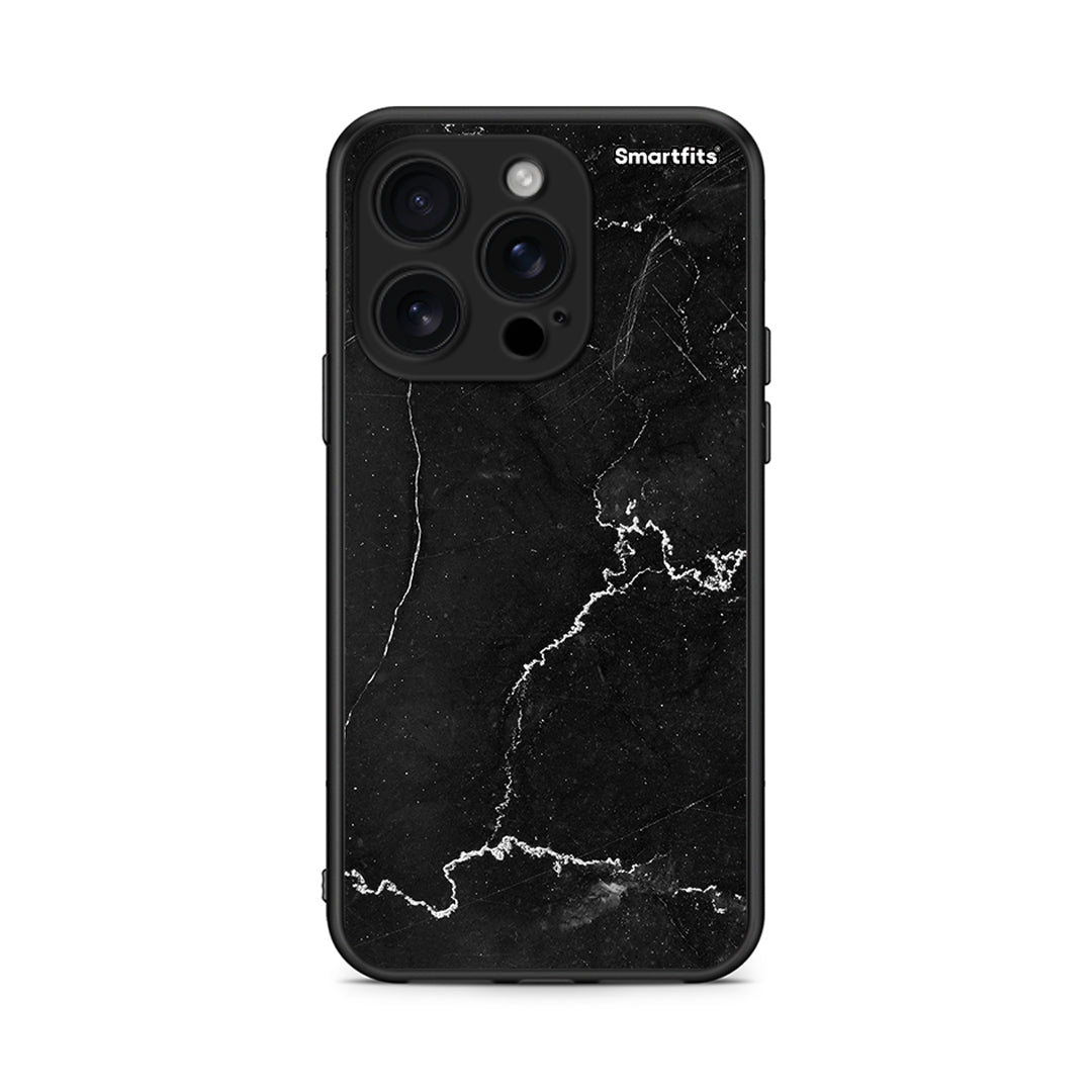 iPhone 16 Pro Marble Black θήκη από τη Smartfits με σχέδιο στο πίσω μέρος και μαύρο περίβλημα | Smartphone case with colorful back and black bezels by Smartfits