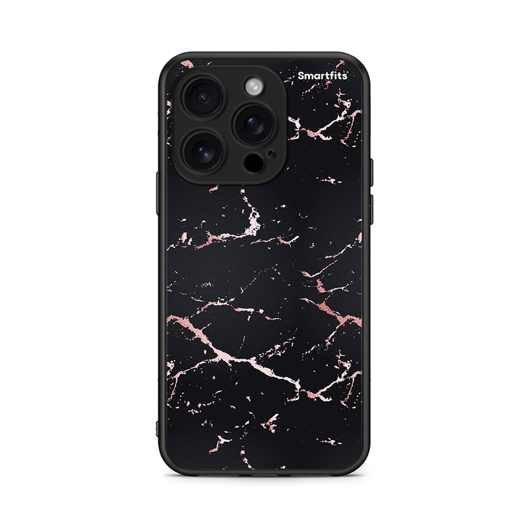 4 - iPhone 16 Pro Black Rosegold Marble case, cover, bumper