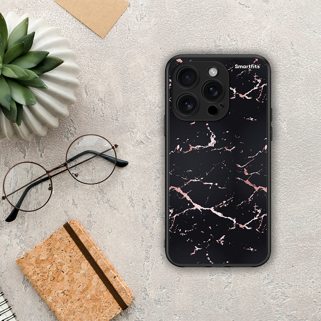 Marble Black Rosegold - iPhone 16 Pro θήκη