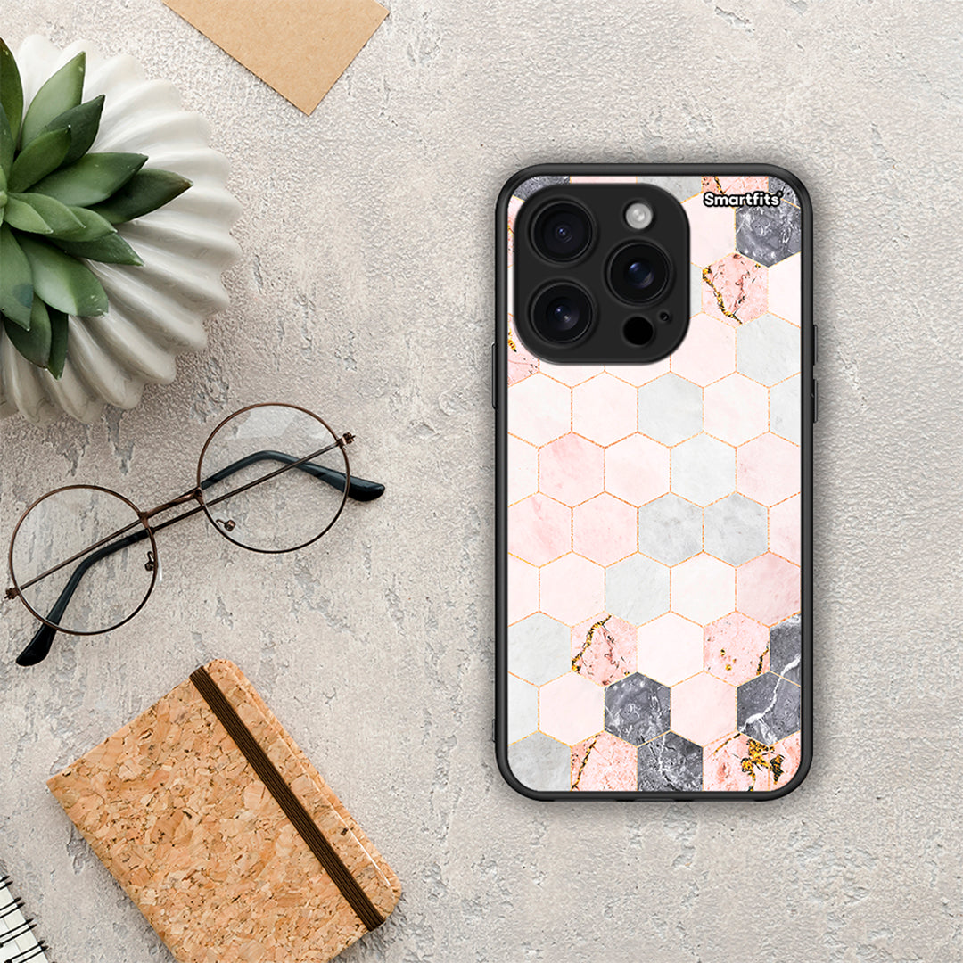 Marble Hexagon Pink - iPhone 16 Pro θήκη