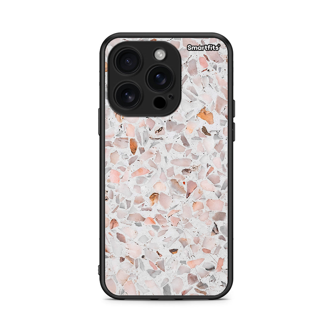 iPhone 16 Pro Marble Terrazzo θήκη από τη Smartfits με σχέδιο στο πίσω μέρος και μαύρο περίβλημα | Smartphone case with colorful back and black bezels by Smartfits