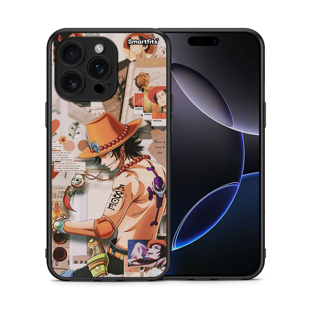 Θήκη iPhone 16 Pro Max Anime Collage από τη Smartfits με σχέδιο στο πίσω μέρος και μαύρο περίβλημα | iPhone 16 Pro Max Anime Collage case with colorful back and black bezels