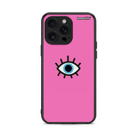 Thumbnail for iPhone 16 Pro Max Blue Eye Pink θήκη από τη Smartfits με σχέδιο στο πίσω μέρος και μαύρο περίβλημα | Smartphone case with colorful back and black bezels by Smartfits