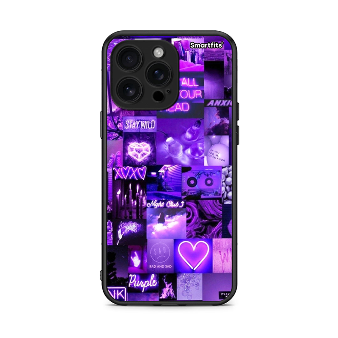 iPhone 16 Pro Max Collage Stay Wild Θήκη Αγίου Βαλεντίνου από τη Smartfits με σχέδιο στο πίσω μέρος και μαύρο περίβλημα | Smartphone case with colorful back and black bezels by Smartfits