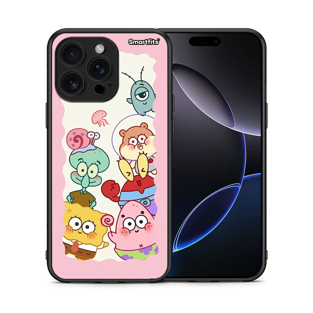 Θήκη iPhone 16 Pro Max Cute Companion από τη Smartfits με σχέδιο στο πίσω μέρος και μαύρο περίβλημα | iPhone 16 Pro Max Cute Companion case with colorful back and black bezels