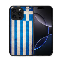 Thumbnail for Θήκη iPhone 16 Pro Max Greek Flag από τη Smartfits με σχέδιο στο πίσω μέρος και μαύρο περίβλημα | iPhone 16 Pro Max Greek Flag case with colorful back and black bezels