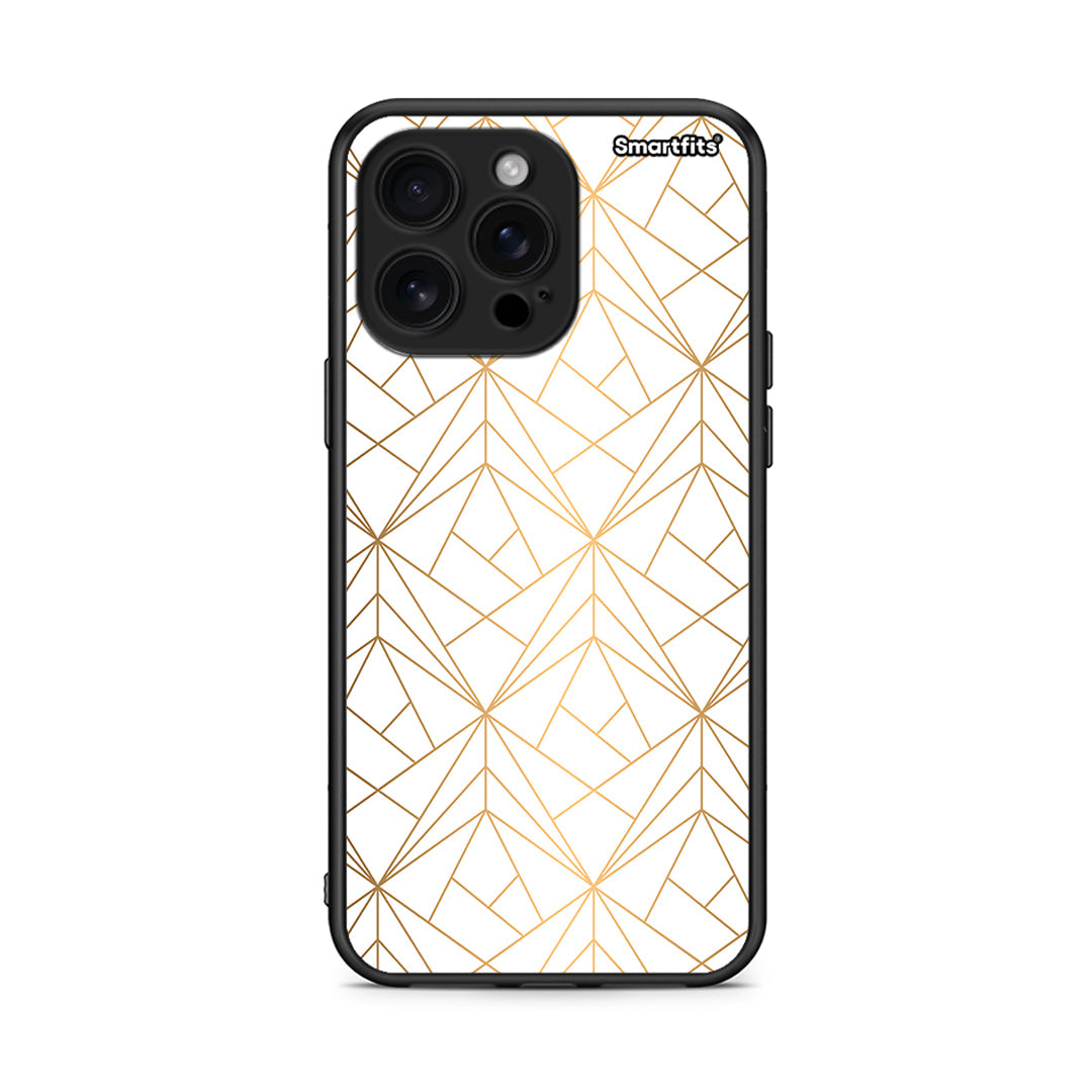 111 - iPhone 16 Pro Max Luxury White Geometric case, cover, bumper