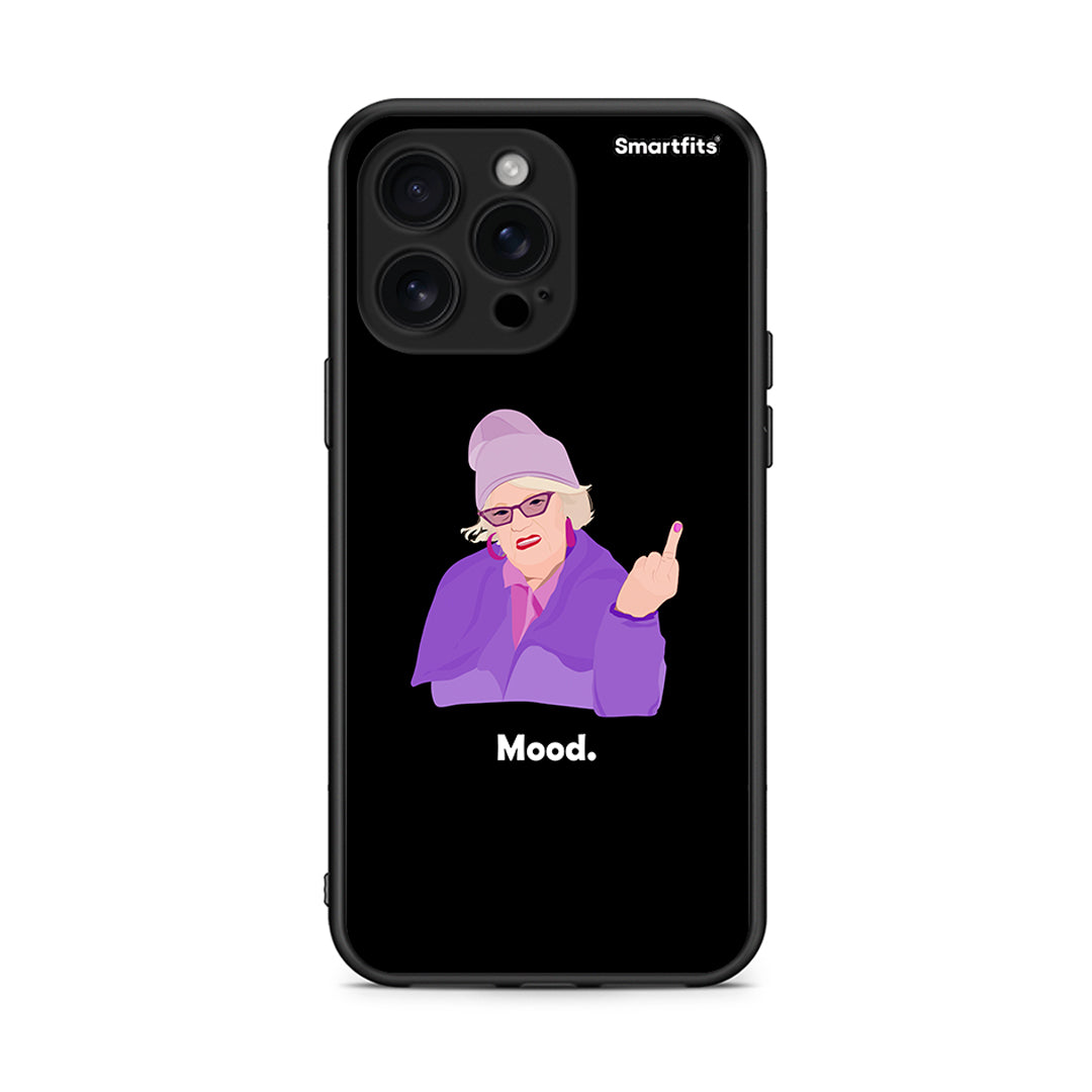 iPhone 16 Pro Max Grandma Mood Black θήκη από τη Smartfits με σχέδιο στο πίσω μέρος και μαύρο περίβλημα | Smartphone case with colorful back and black bezels by Smartfits