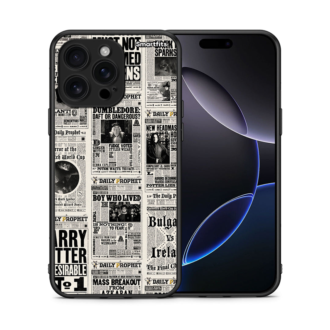 Θήκη iPhone 16 Pro Max Harry Paper από τη Smartfits με σχέδιο στο πίσω μέρος και μαύρο περίβλημα | iPhone 16 Pro Max Harry Paper case with colorful back and black bezels