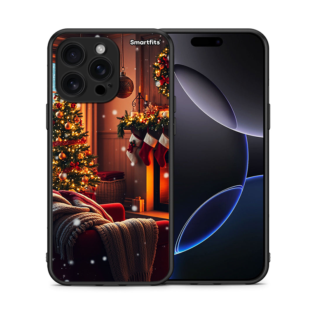 Θήκη iPhone 16 Pro Max Home For Christmas από τη Smartfits με σχέδιο στο πίσω μέρος και μαύρο περίβλημα | iPhone 16 Pro Max Home For Christmas case with colorful back and black bezels