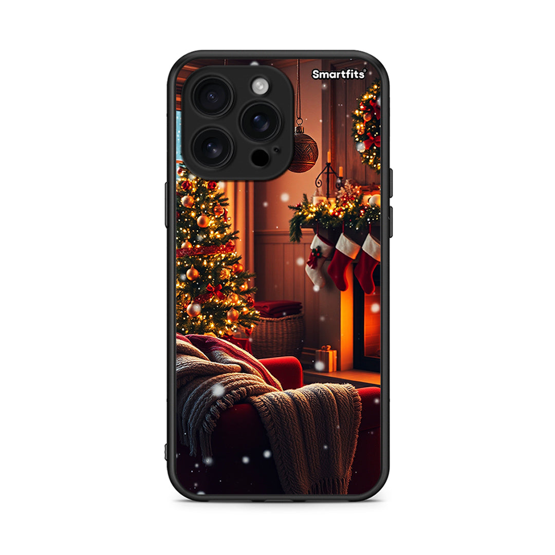 iPhone 16 Pro Max Home For Christmas θήκη από τη Smartfits με σχέδιο στο πίσω μέρος και μαύρο περίβλημα | Smartphone case with colorful back and black bezels by Smartfits