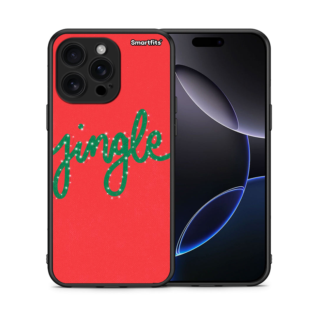 Θήκη iPhone 16 Pro Max Jingle Xmas από τη Smartfits με σχέδιο στο πίσω μέρος και μαύρο περίβλημα | iPhone 16 Pro Max Jingle Xmas case with colorful back and black bezels