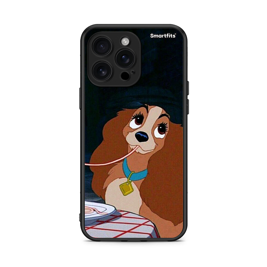 iPhone 16 Pro Max Lady And Tramp 2 Θήκη Αγίου Βαλεντίνου από τη Smartfits με σχέδιο στο πίσω μέρος και μαύρο περίβλημα | Smartphone case with colorful back and black bezels by Smartfits