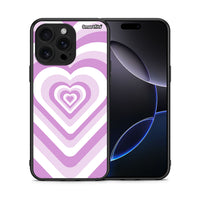 Thumbnail for Θήκη iPhone 16 Pro Max Lilac Hearts από τη Smartfits με σχέδιο στο πίσω μέρος και μαύρο περίβλημα | iPhone 16 Pro Max Lilac Hearts case with colorful back and black bezels