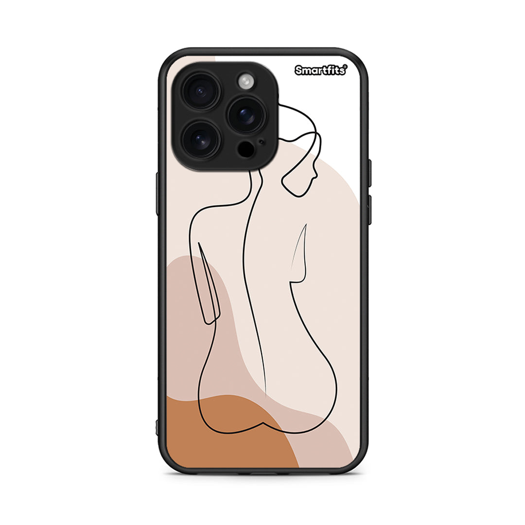 iPhone 16 Pro Max LineArt Woman θήκη από τη Smartfits με σχέδιο στο πίσω μέρος και μαύρο περίβλημα | Smartphone case with colorful back and black bezels by Smartfits